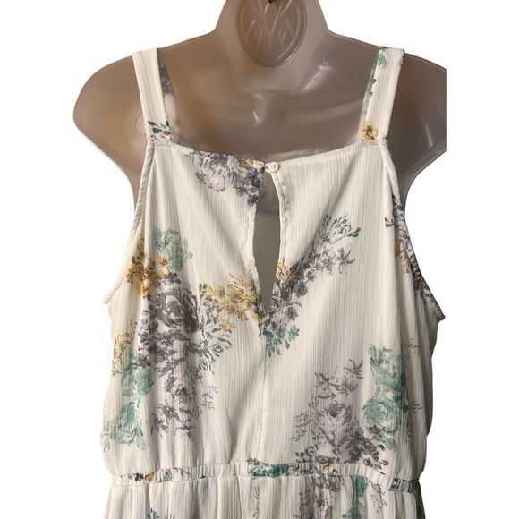 Maurice's White Floral Ruffle Maxi Dress Sz XL Romantic Prairie Cottage Boho - Picture 6 of 10